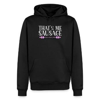 That´s me sausage. Denglisch - Männer Premium Bio Hoodie - Schwarz - Vorne - Nico (187cm)