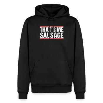That´s me sausage. Denglisch - Männer Premium Bio Hoodie - Schwarz - Vorne - Nico (187cm)