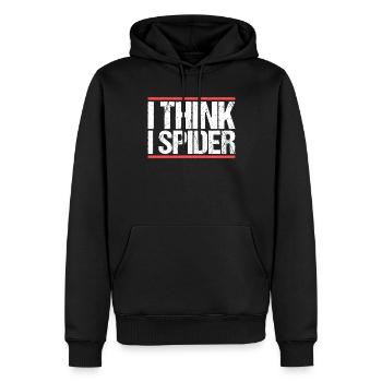 I think i spider. Denglisch - Männer Premium Bio Hoodie - Schwarz - Vorne - Nico (187cm)