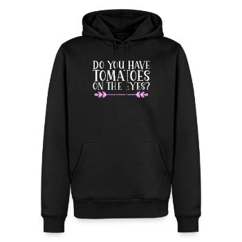 Avez-vous des tomates sur les yeux ? Danglais - Sweat à capuche Premium bio Homme - noir - Devant - Nico (187cm)