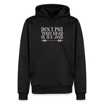 Don´t put your head in the sand Denglisch - Männer Premium Bio Hoodie - Schwarz - Vorne - Nico (187cm)