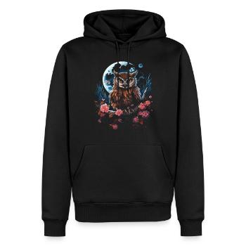 Eule Fantasie Japanisch Mythologie Magisch - Männer Premium Bio Hoodie - Schwarz - Vorne - Nico (187cm)