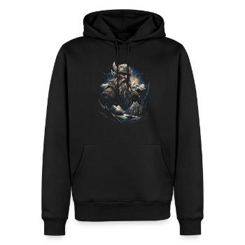 Drakkar viking Scandinavie Exploration - Sweat à capuche Premium bio Homme - noir - Devant - Nico (187cm)