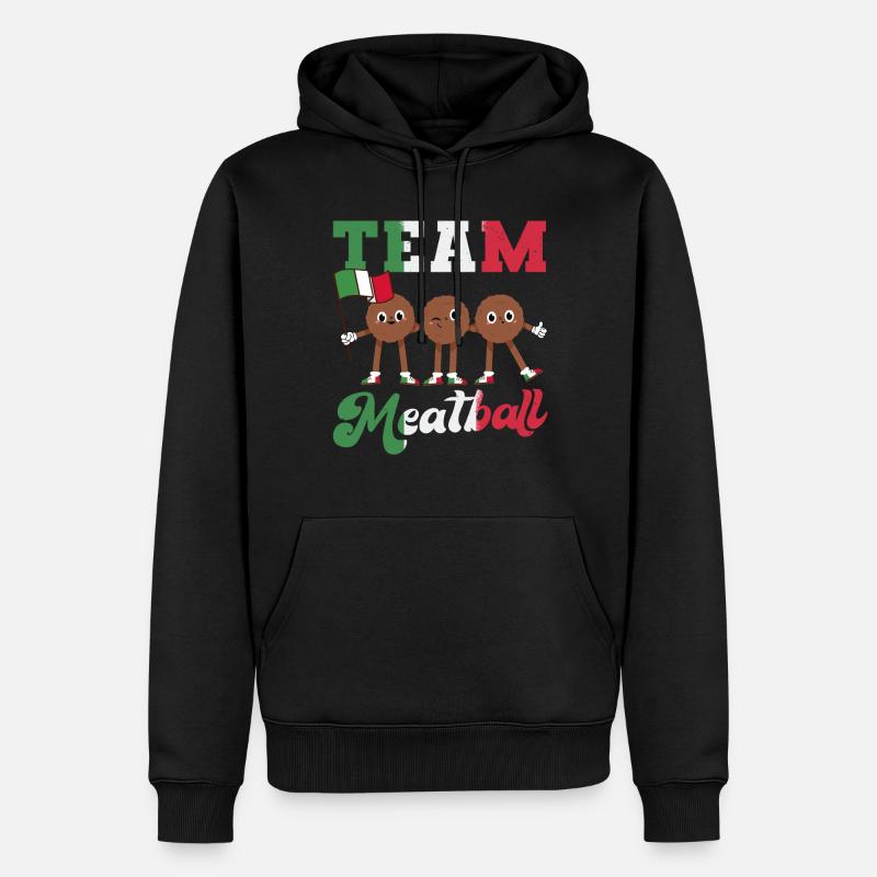 Boulette de viande de l’équipe - Sweat à capuche Premium bio Homme - noir