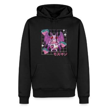 Mothman Strawberry Milk Shake - Männer Premium Bio Hoodie - Schwarz - Vorne - Nico (187cm)
