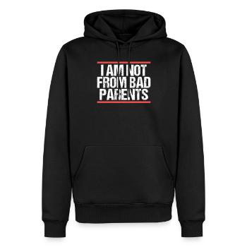 Je ne suis pas de mauvais parents Denglish - Sweat à capuche Premium bio Homme - noir - Devant - Nico (187cm)