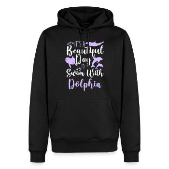 Dolphin It's A Beautiful Day To - Männer Premium Bio Hoodie - Schwarz - Vorne - Nico (187cm)