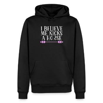 Je crois que je donne un coup de pied à un cheval Denglisch - Sweat à capuche Premium bio Homme - noir - Devant - Nico (187cm)