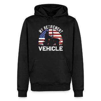 Tondeuse de course drôle Drapeau américain - Sweat à capuche Premium bio Homme - noir - Devant - Nico (187cm)