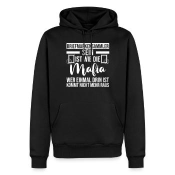 Philatelie Briefmarkensammlung Briefmarkensammler - Männer Premium Bio Hoodie - Schwarz - Vorne - Nico (187cm)