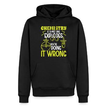 Chimiste Si quelque chose explose Technicien chimiste en chimie - Sweat à capuche Premium bio Homme - noir - Devant - Nico (187cm)