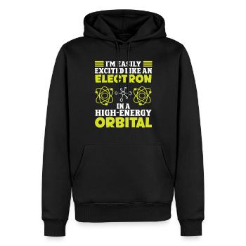 Chimiste excité comme un technicien en chimie électronique - Sweat à capuche Premium bio Homme - noir - Devant - Nico (187cm)