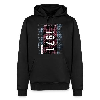 Édition spéciale 1971 Anniversaire Urban Graphic - Sweat à capuche Premium bio Homme - noir - Devant - Nico (187cm)