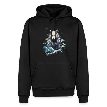 Wolf Japanisch Japanische Kunst Anime Traditionell - Männer Premium Bio Hoodie - Schwarz - Vorne - Nico (187cm)