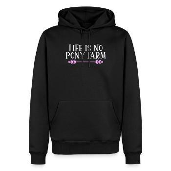 La vie n’est pas une ferme de poneys Denglish - Sweat à capuche Premium bio Homme - noir - Devant - Nico (187cm)