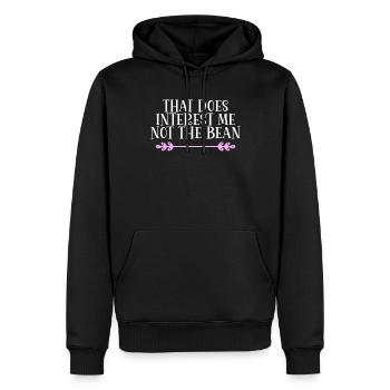 Cela ne m’intéresse pas, le haricot Denglisch - Sweat à capuche Premium bio Homme - noir - Devant - Nico (187cm)