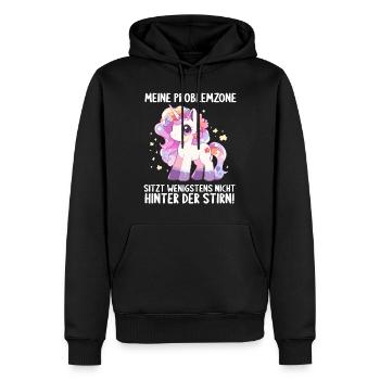 Ma zone à problème n’est pas derrière mon front - Sweat à capuche Premium bio Homme - noir - Devant - Nico (187cm)