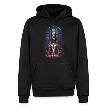 Kawaii Goth Pastel Anime e-girl Streetwear - Sweat à capuche Premium bio Homme - noir - Devant - Nico (187cm)
