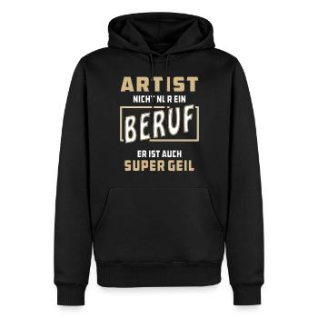 ARTIST NICHT NUR EIN BERUF - Männer Premium Bio Hoodie - Schwarz - Vorne - Nico (187cm)
