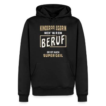 KINDERPFLEGERIN NICHT NUR EIN BERUF - Männer Premium Bio Hoodie - Schwarz - Vorne - Nico (187cm)