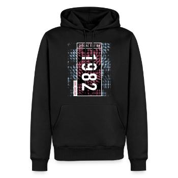 Édition spéciale 1982 Anniversaire Urban Graphic - Sweat à capuche Premium bio Homme - noir - Devant - Nico (187cm)