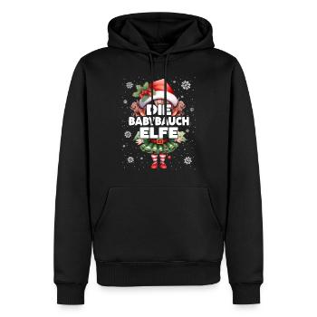 Babybauch Elfe Schwangere Elf Weihnachtsoutfit - Männer Premium Bio Hoodie - Schwarz - Vorne - Nico (187cm)