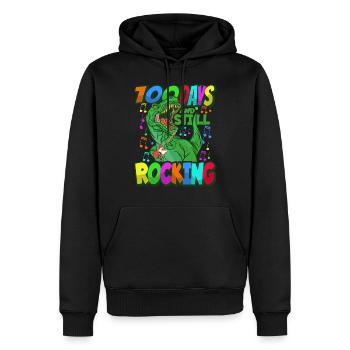 100. Schultag Dino Kostüm 100 Schultage - Männer Premium Bio Hoodie - Schwarz - Vorne - Nico (187cm)