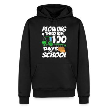 100. Tag Des Schul Traktorkostüms 100 Schultage - Männer Premium Bio Hoodie - Schwarz - Vorne - Nico (187cm)