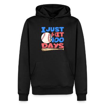 100. Tag Des Schulbaseballkostüms 100 Tage - Männer Premium Bio Hoodie - Schwarz - Vorne - Nico (187cm)