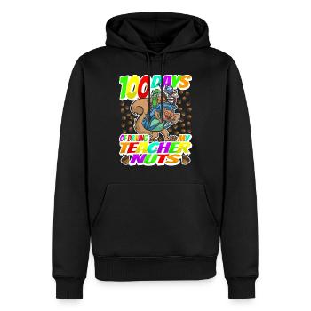 100. Tag Des Schultages Eichhörnchenkostüm 100 - Männer Premium Bio Hoodie - Schwarz - Vorne - Nico (187cm)