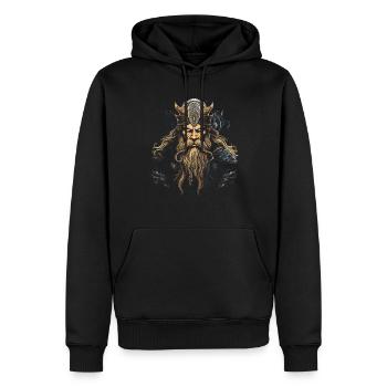 Drakkar viking Scandinavie Exploration - Sweat à capuche Premium bio Homme - noir - Devant - Nico (187cm)