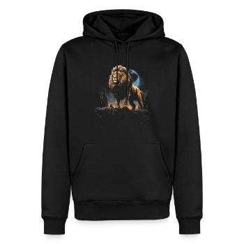 Löwe Afrika Safari Dschungel Stolz Majestätisch - Männer Premium Bio Hoodie - Schwarz - Vorne - Nico (187cm)