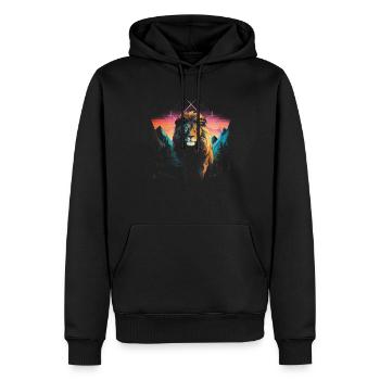 Löwe Savanne Natur Gemälde Tierreich Wildnis - Männer Premium Bio Hoodie - Schwarz - Vorne - Nico (187cm)
