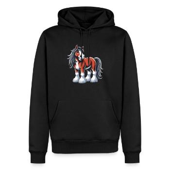 Amateurs de chevaux de trait race de cheval géant Clydesdale - Sweat à capuche Premium bio Homme - noir - Devant - Nico (187cm)