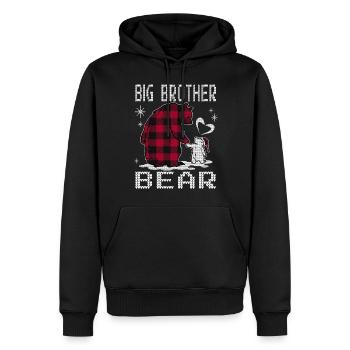 Big Brother Bear - Männer Premium Bio Hoodie - Schwarz - Vorne - Nico (187cm)