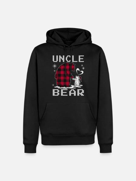 Uncle Bear - Männer Premium Bio Hoodie - Schwarz