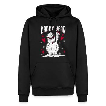 Daddy Bear - Männer Premium Bio Hoodie - Schwarz - Vorne - Nico (187cm)