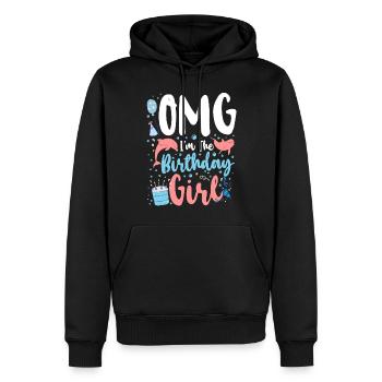 Dauphin Anniversaire Omg Je suis le - Sweat à capuche Premium bio Homme - noir - Devant - Nico (187cm)