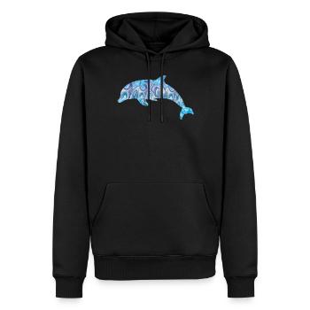 Dolphin - Männer Premium Bio Hoodie - Schwarz - Vorne - Nico (187cm)