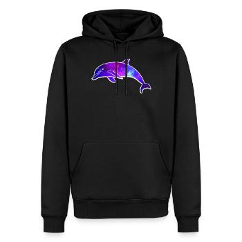 Galaxie de l’espace Dolphin - Sweat à capuche Premium bio Homme - noir - Devant - Nico (187cm)