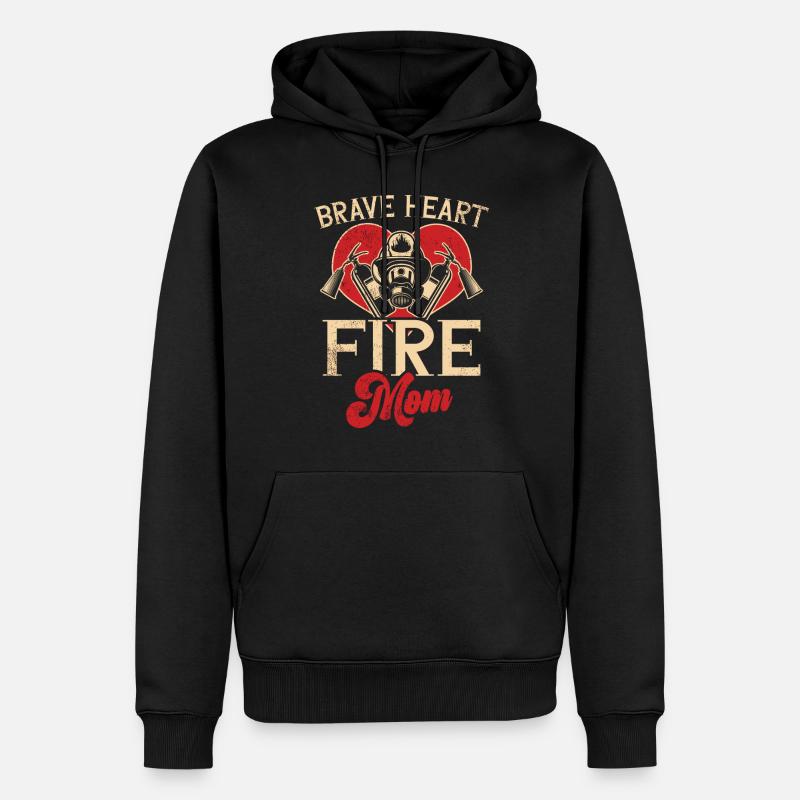 Feuerwehrmutter Feuerwehr Mutter - Männer Premium Bio Hoodie - Schwarz