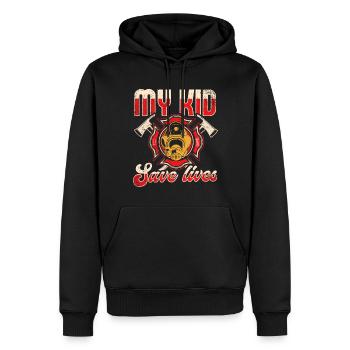 Feuerwehrmutter Feuerwehr Mutter - Männer Premium Bio Hoodie - Schwarz - Vorne - Nico (187cm)