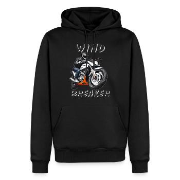 MOTORRAD WINDBREAKER - Männer Premium Bio Hoodie - Schwarz - Vorne - Nico (187cm)