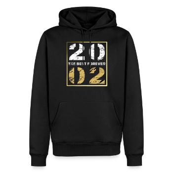 LE MEILLEUR POUR TOUJOURS 2002 - Sweat à capuche Premium bio Homme - noir - Devant - Nico (187cm)