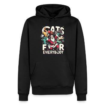 Cats For Everybody Katze Katzen Katzenliebhaber - Männer Premium Bio Hoodie - Schwarz - Vorne - Nico (187cm)