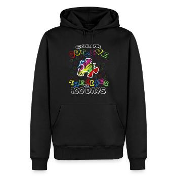 100. Tag Des Schulpuzzle Kostüm 100 Schultage - Männer Premium Bio Hoodie - Schwarz - Vorne - Nico (187cm)