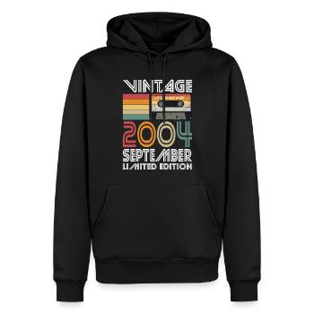 20th Birthday Vintage September Vintage 2004 - Men’s Premium Organic Hoodie - black - Front - Nico (187cm)