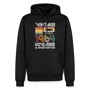 60th Birthday Vintage November 1964 Vintage 1964 - Men’s Premium Organic Hoodie - black - Front - Nico (187cm)