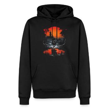 Ritter Burg Ritter auf Pferd Ritter Rollenspiel - Männer Premium Bio Hoodie - Schwarz - Vorne - Nico (187cm)