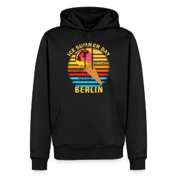ICE SUMMER DAY BERLIN - Männer Premium Bio Hoodie - Schwarz - Vorne - Nico (187cm)